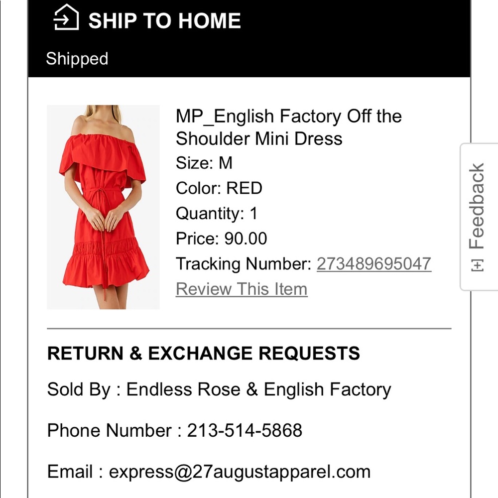 Vestido  de express ,nuevo sin usar color rojo nuevo con su tag,size medium
